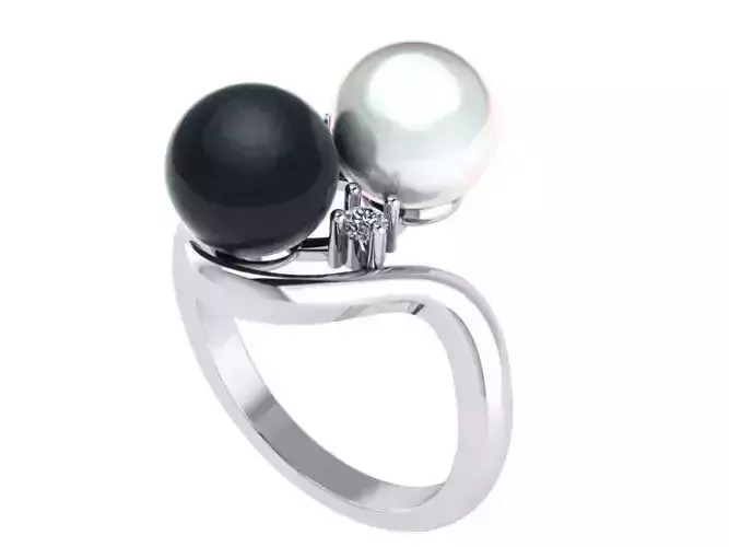 2 Stone Tension Ring 0860 3D print model