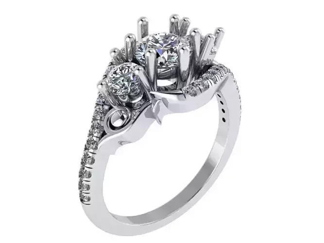 3 Stone Tension Ring 0861