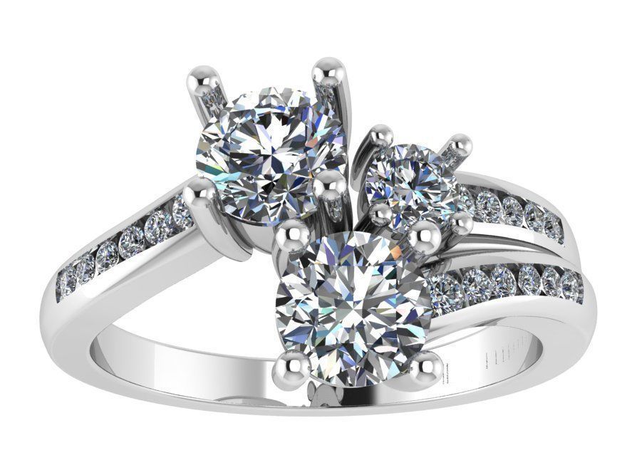 Round Diamond Ring 0862 3D print model_2