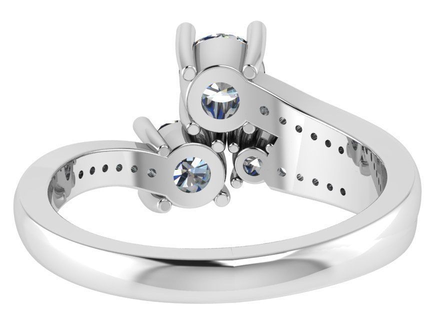 Round Diamond Ring 0862 3D print model_3