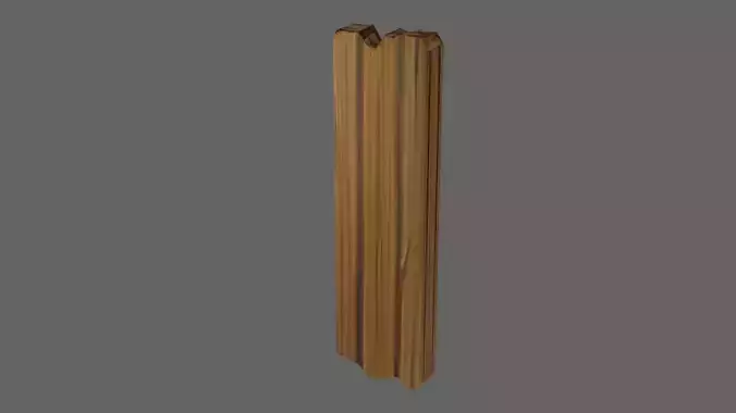 Simple Low Poly Wood Plank Asset with Textures Low-poly 3D model