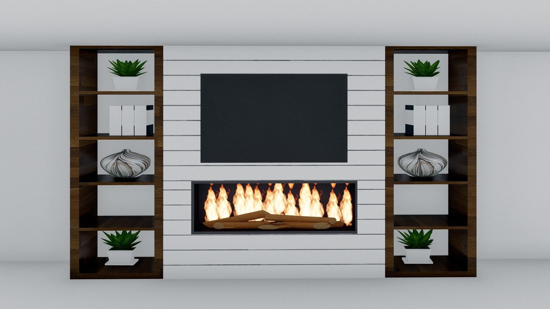 TV wall Design 3D model_6