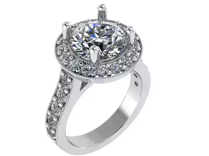 Round Halo Ring 0867