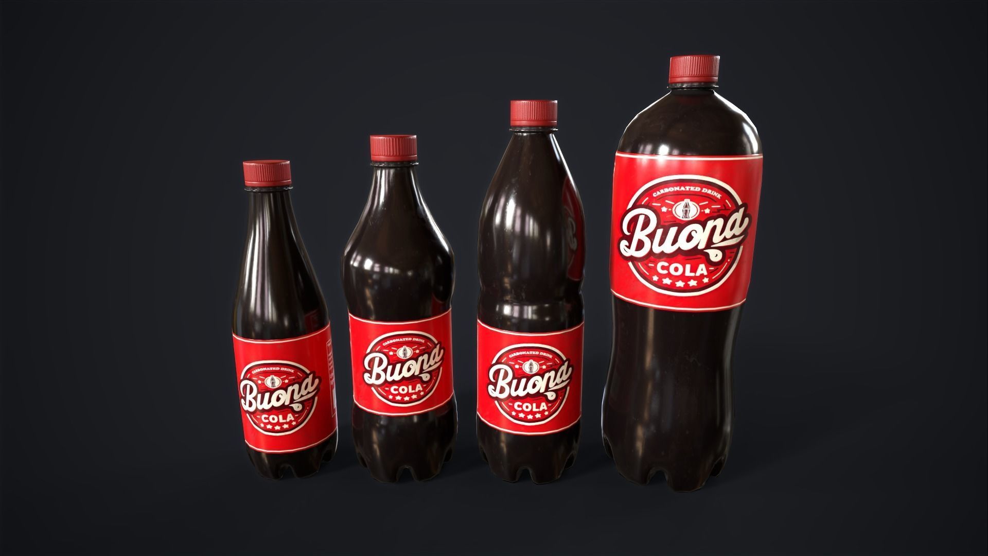 Various drinks Low-poly 3D model_12