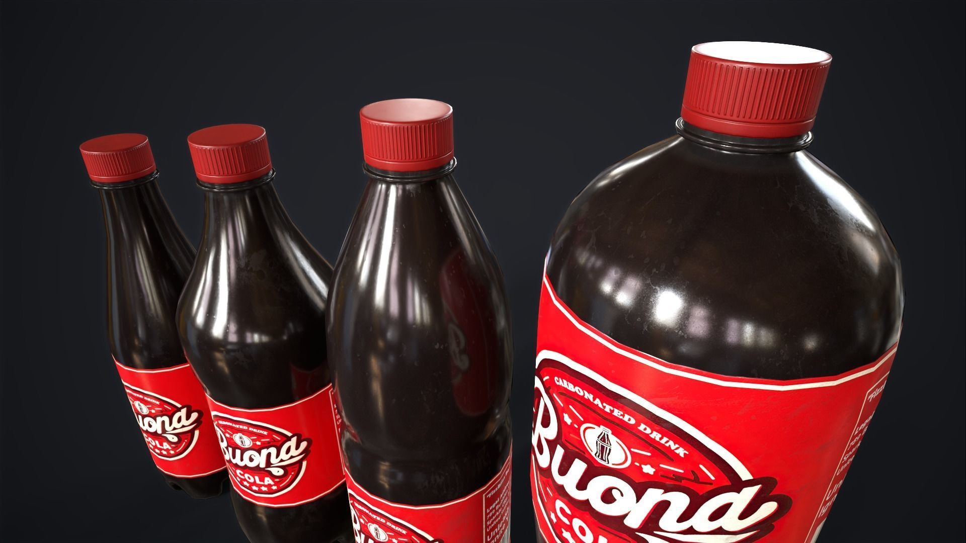 Various drinks Low-poly 3D model_16