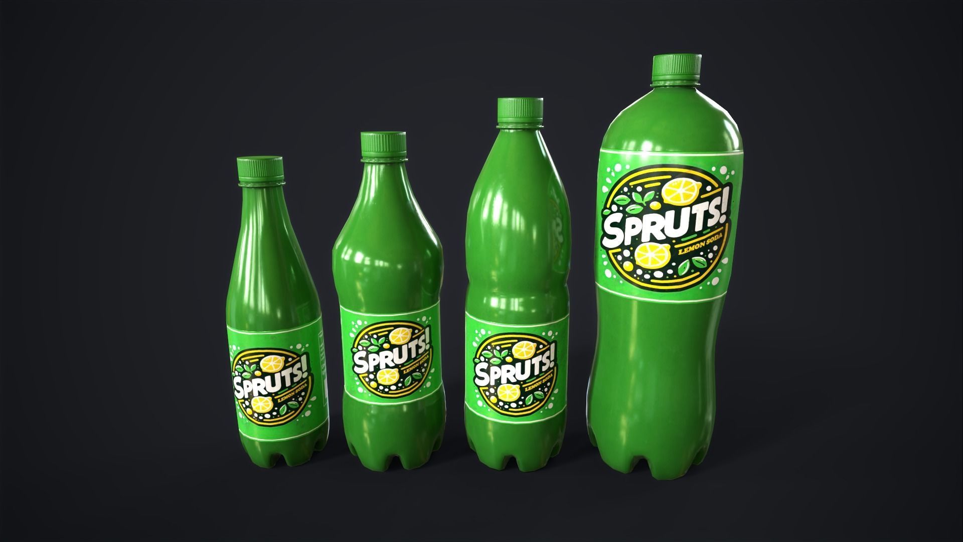 Various drinks Low-poly 3D model_14