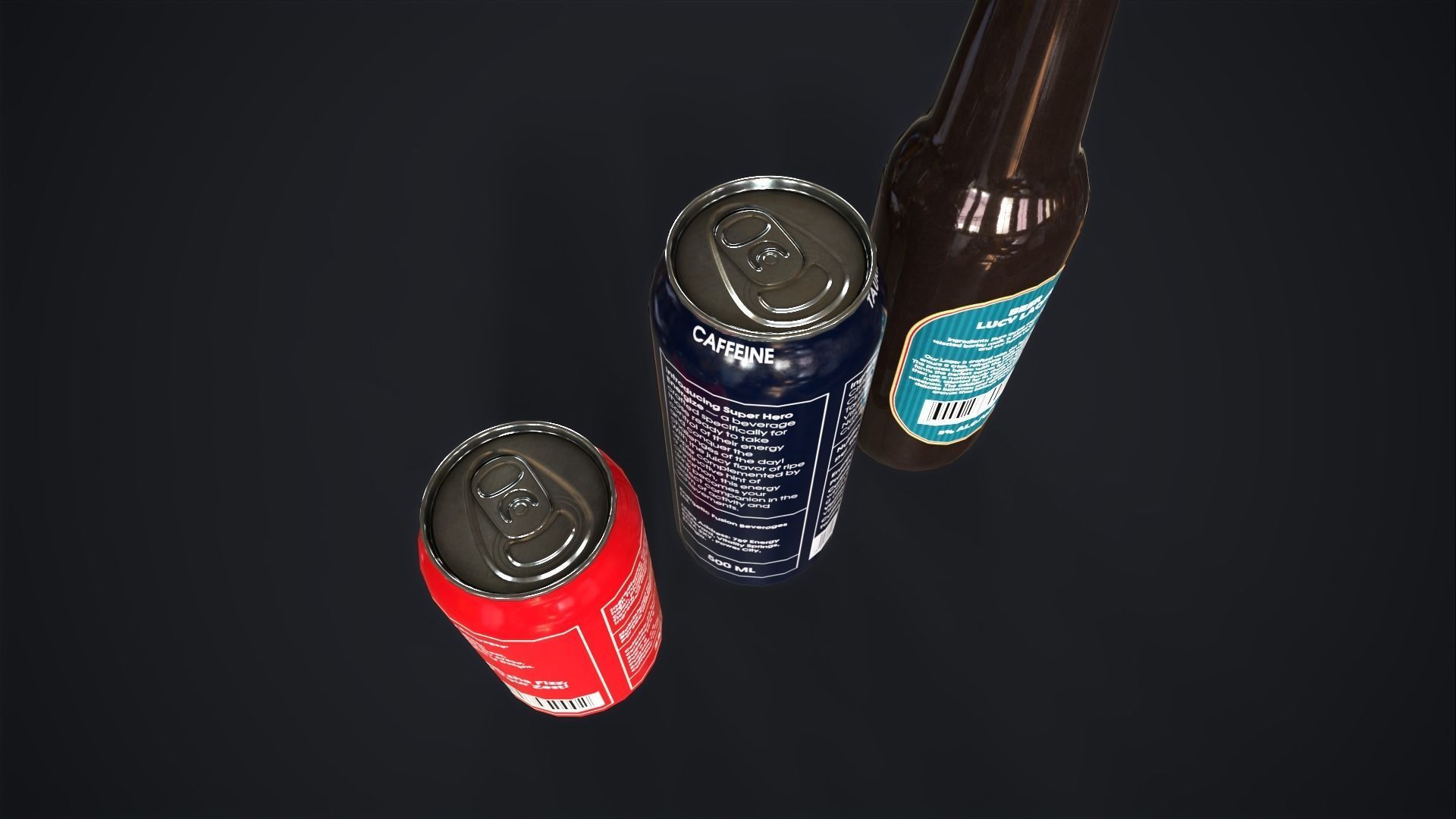 Various drinks Low-poly 3D model_11