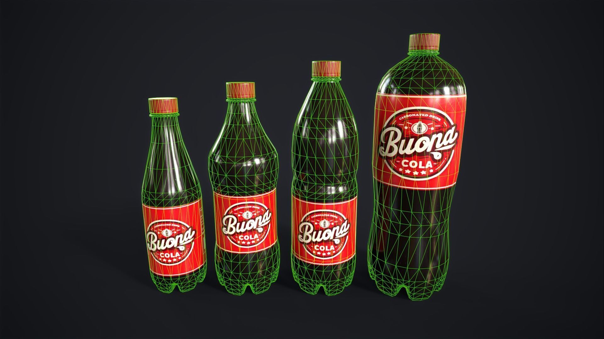 Various drinks Low-poly 3D model_21