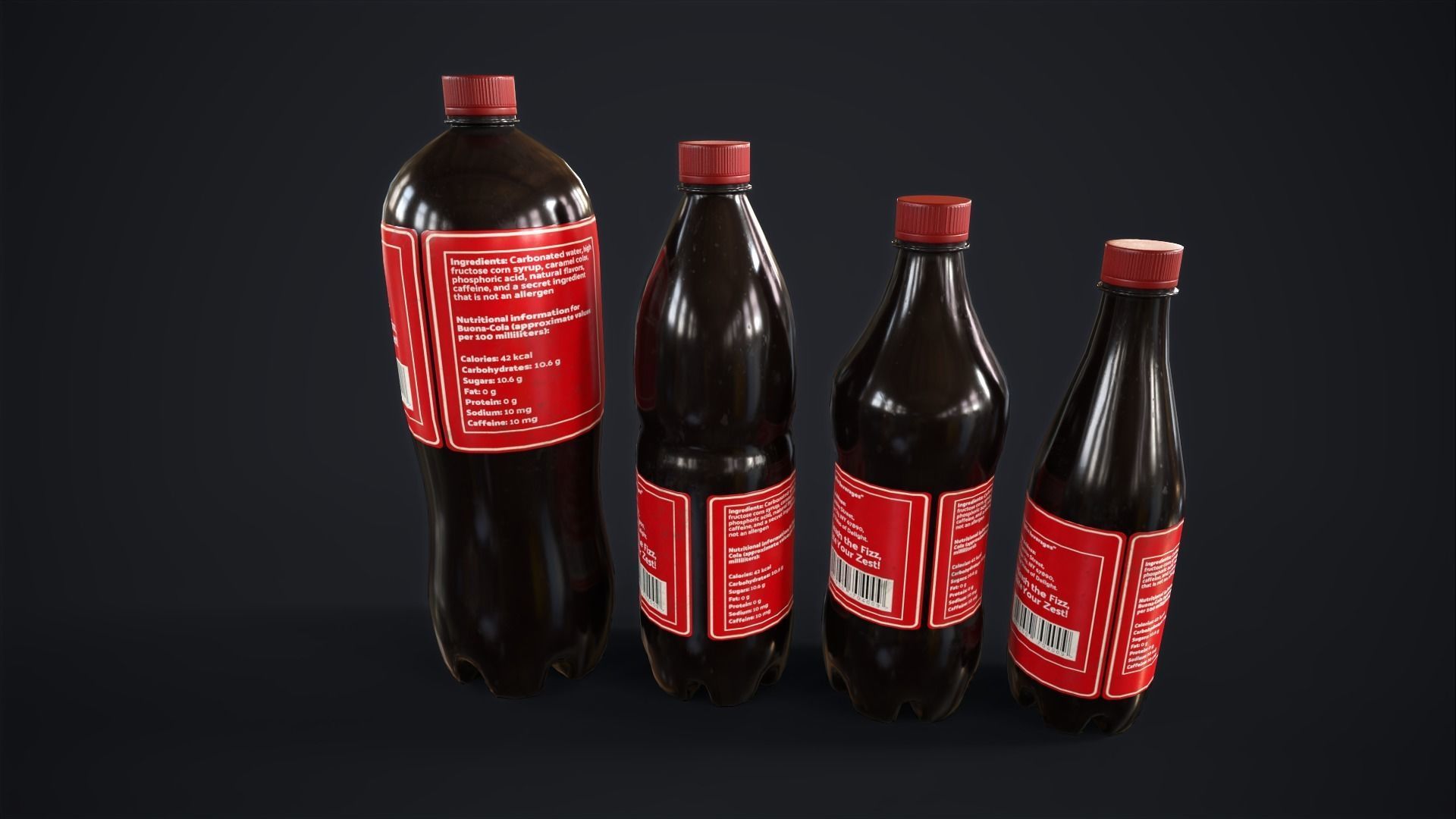 Various drinks Low-poly 3D model_15