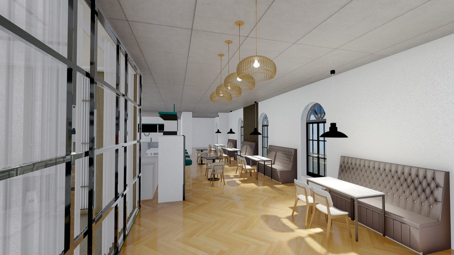 Restaurent Indoor and outdoor with an office 3D model_8