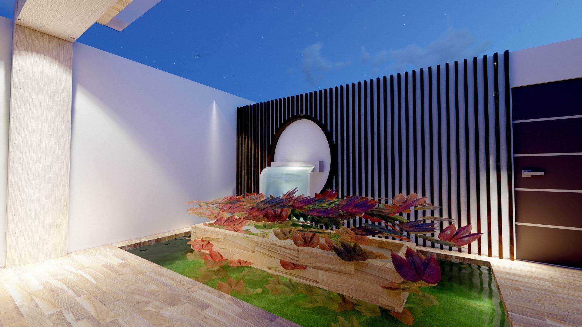 Restaurent Indoor and outdoor with an office 3D model_2