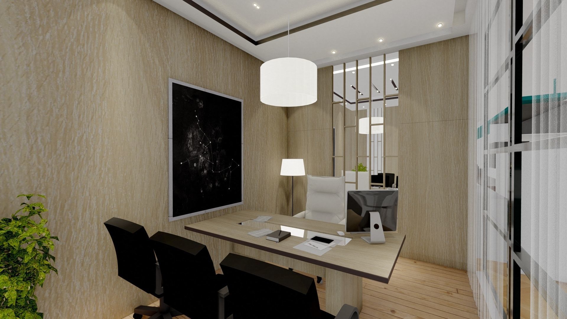 Restaurent Indoor and outdoor with an office 3D model_13