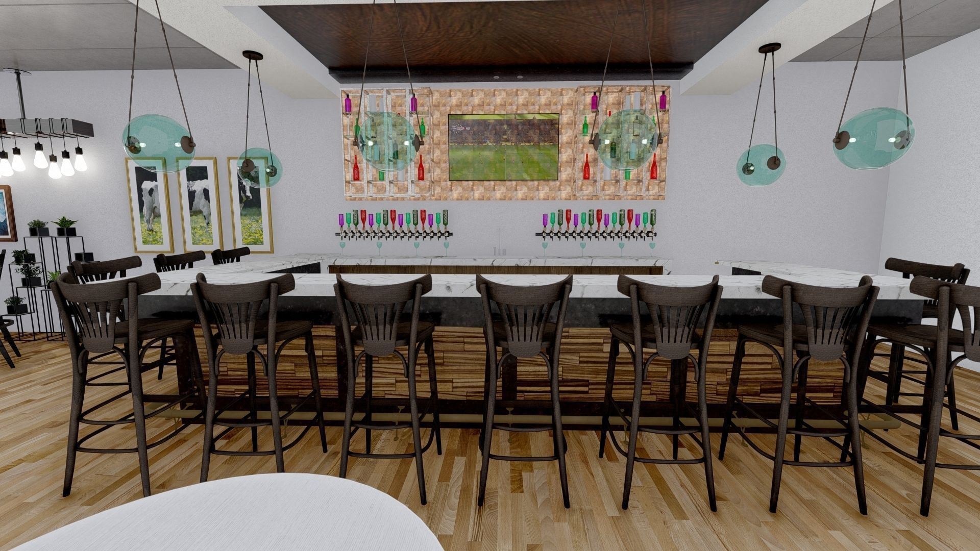 Restaurent Indoor and outdoor with an office 3D model_5