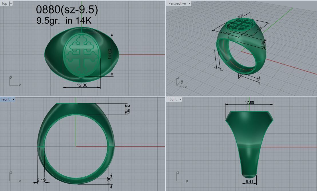 Cross Ring 0880 3D print model_4