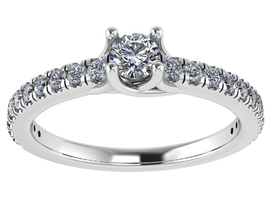 Round Diamond Ring 0883 3D print model_2