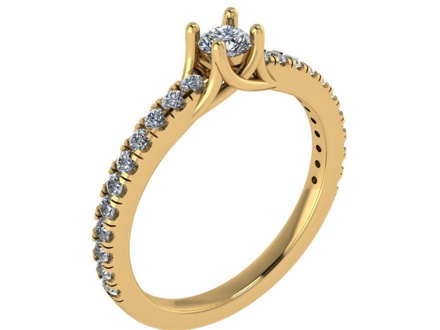 Round Diamond Ring 0883 3D print model_1