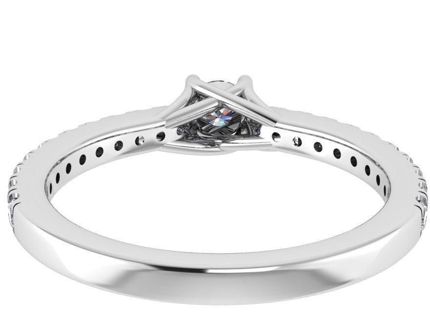 Round Diamond Ring 0883 3D print model_3