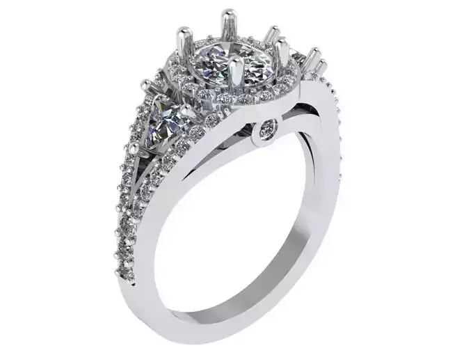 Round Halo Ring 0884