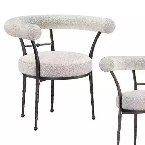 Rodin White Boucle Dining Accent Chair