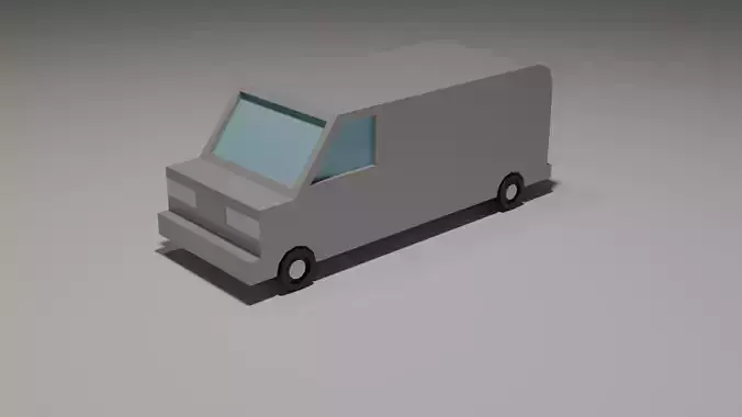 Low poly Grey-pink car VAN 2 Version
