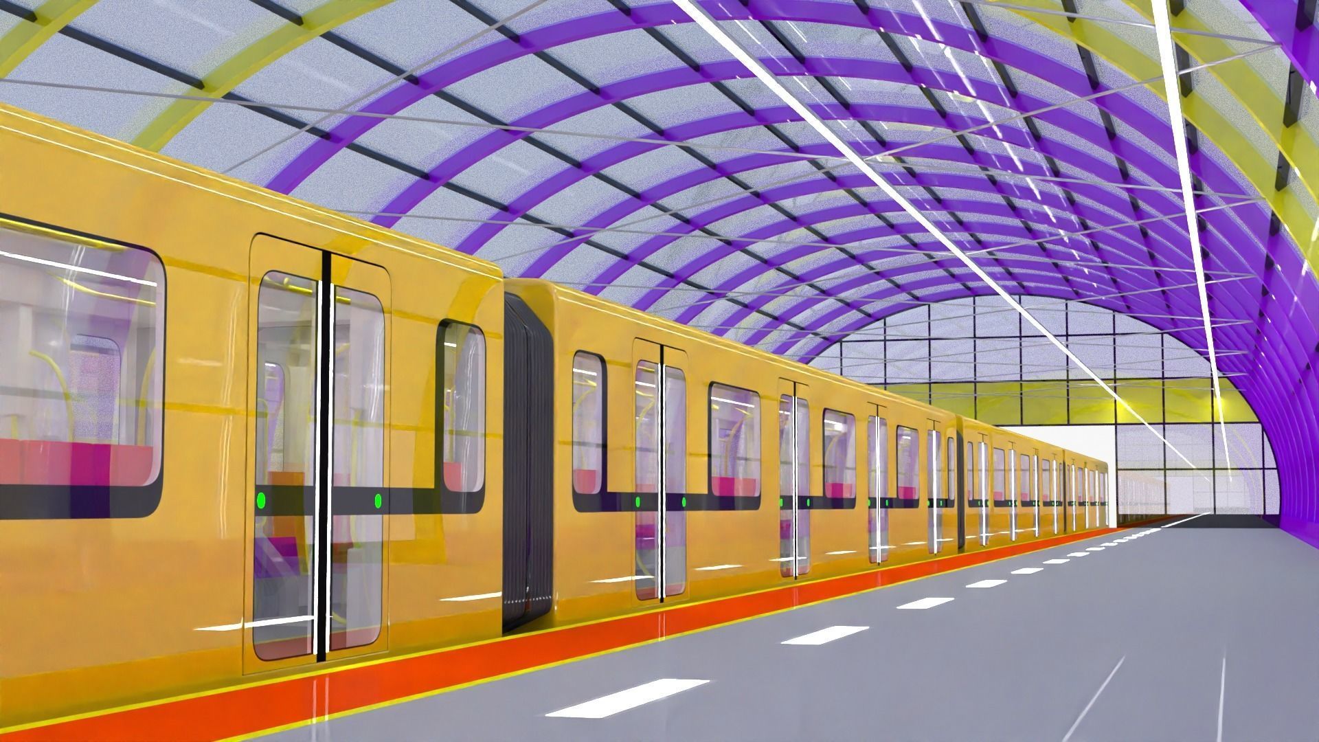 Metro stations concepts 3D Model Collection_15
