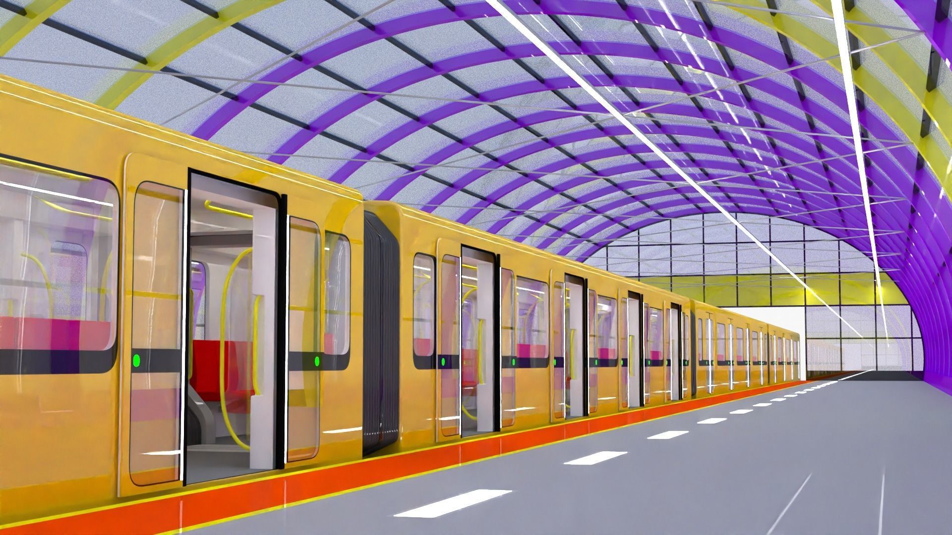 Metro stations concepts 3D Model Collection_14