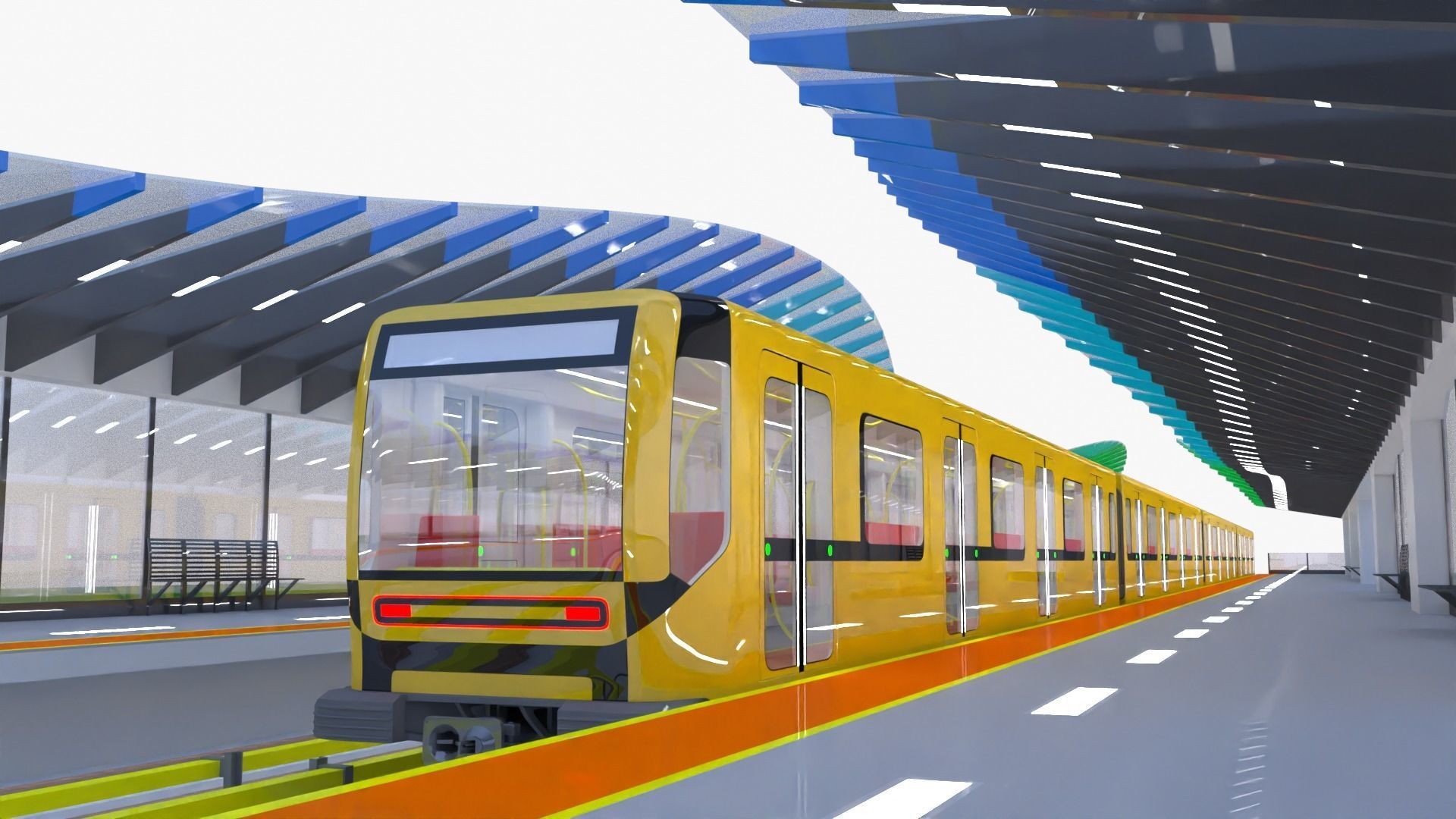Metro stations concepts 3D Model Collection_5