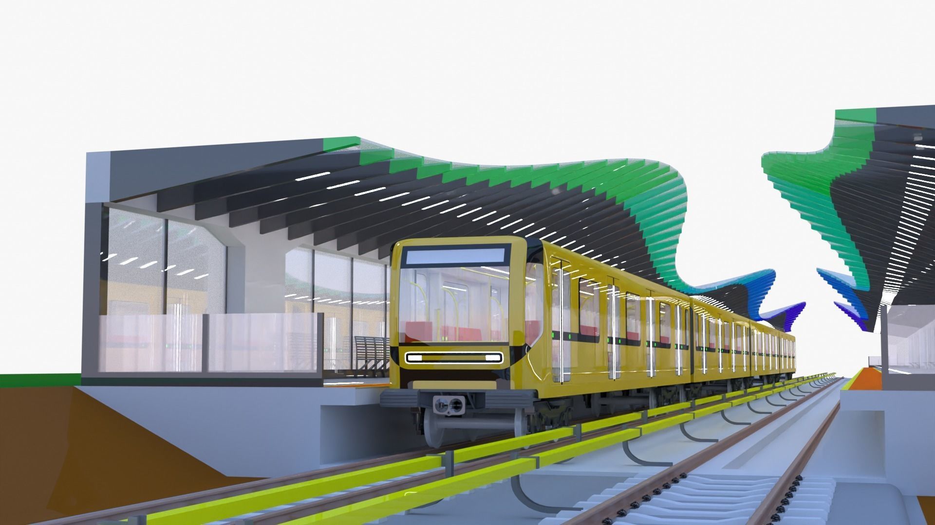 Metro stations concepts 3D Model Collection_4