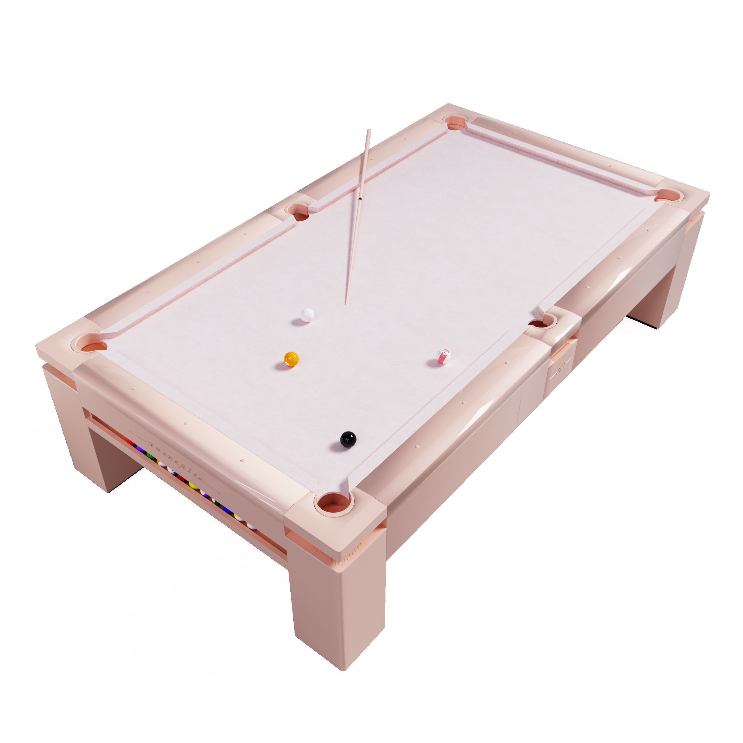 Pool table MONOCOLOR PINK PASTEL 3D model_2