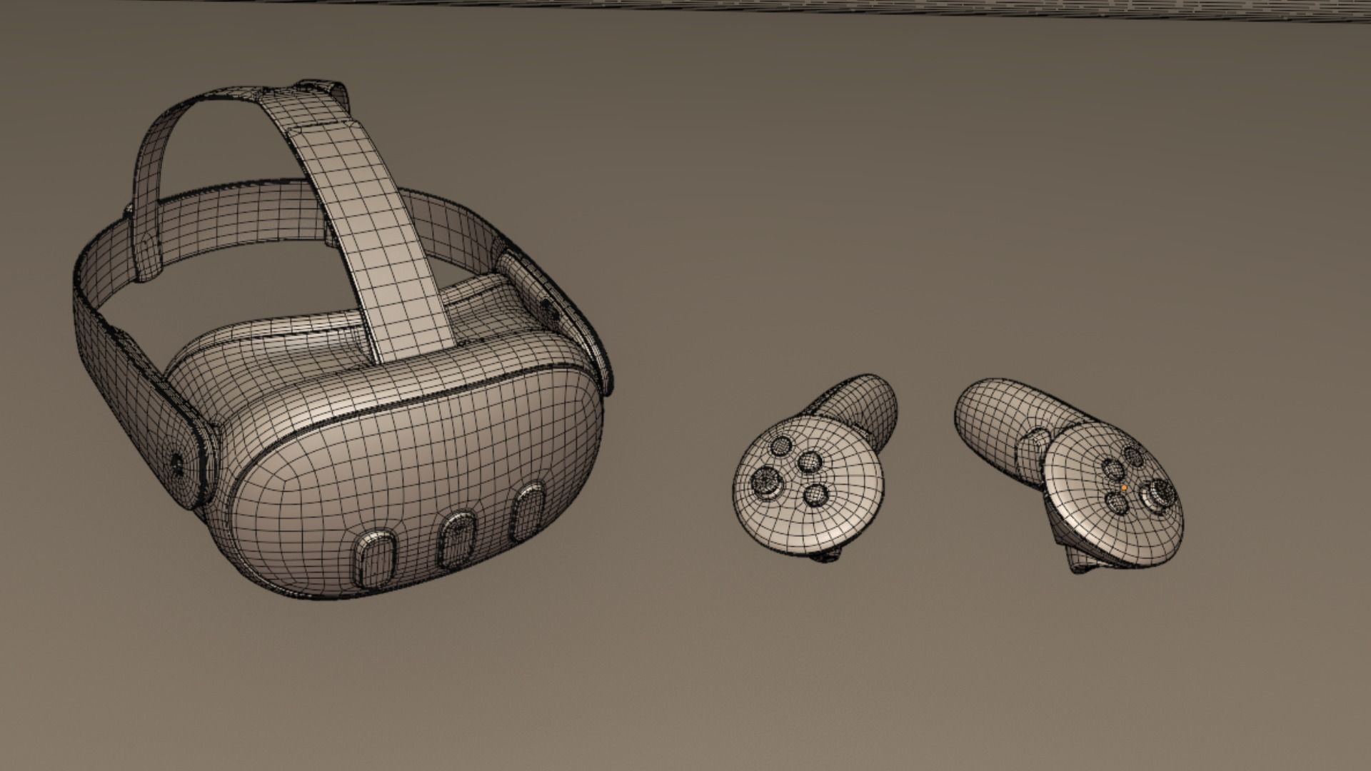 Meta Quest 3 with Meta Touch Plus controllers 3D model_14