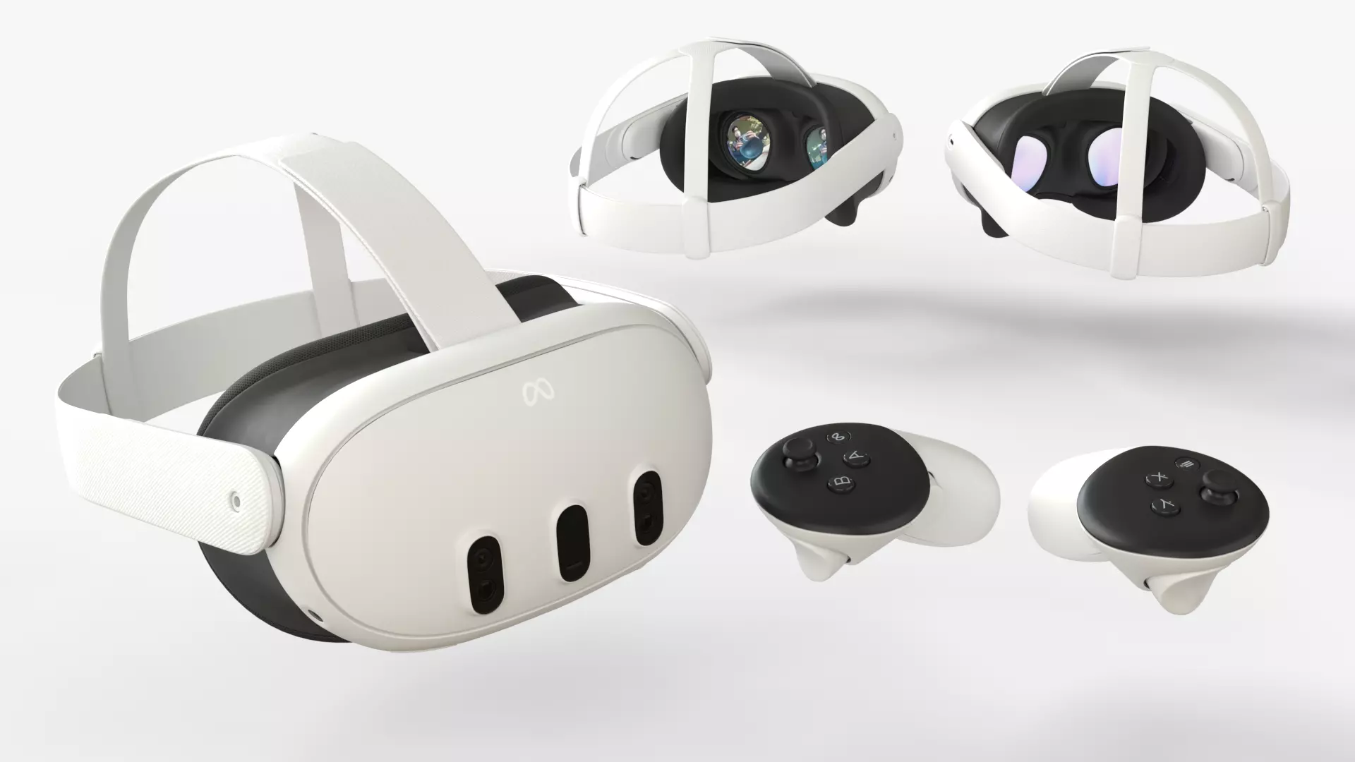 Meta Quest 3 with Meta Touch Plus controllers 3D model_0