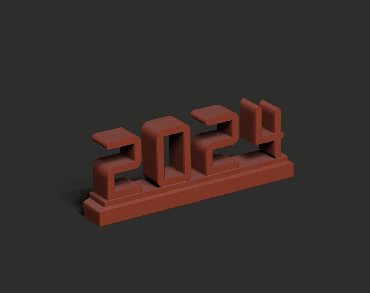 2024 new year 3D print model_3