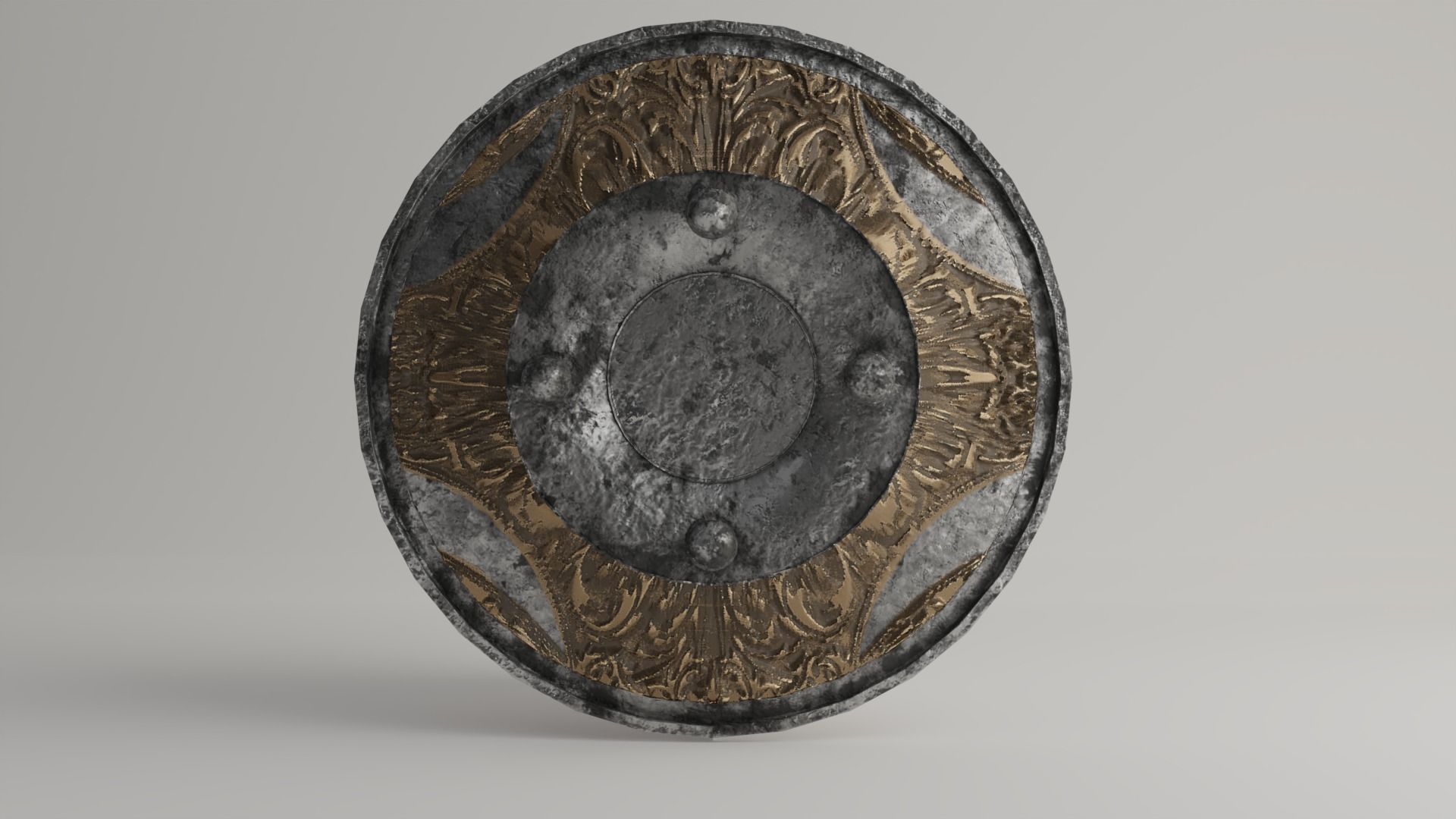 Low poly Arabic shield in 3D model Low-poly 3D model_2
