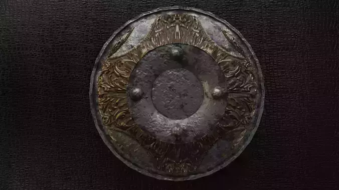Low poly Arabic shield in 3D model Low-poly 3D model