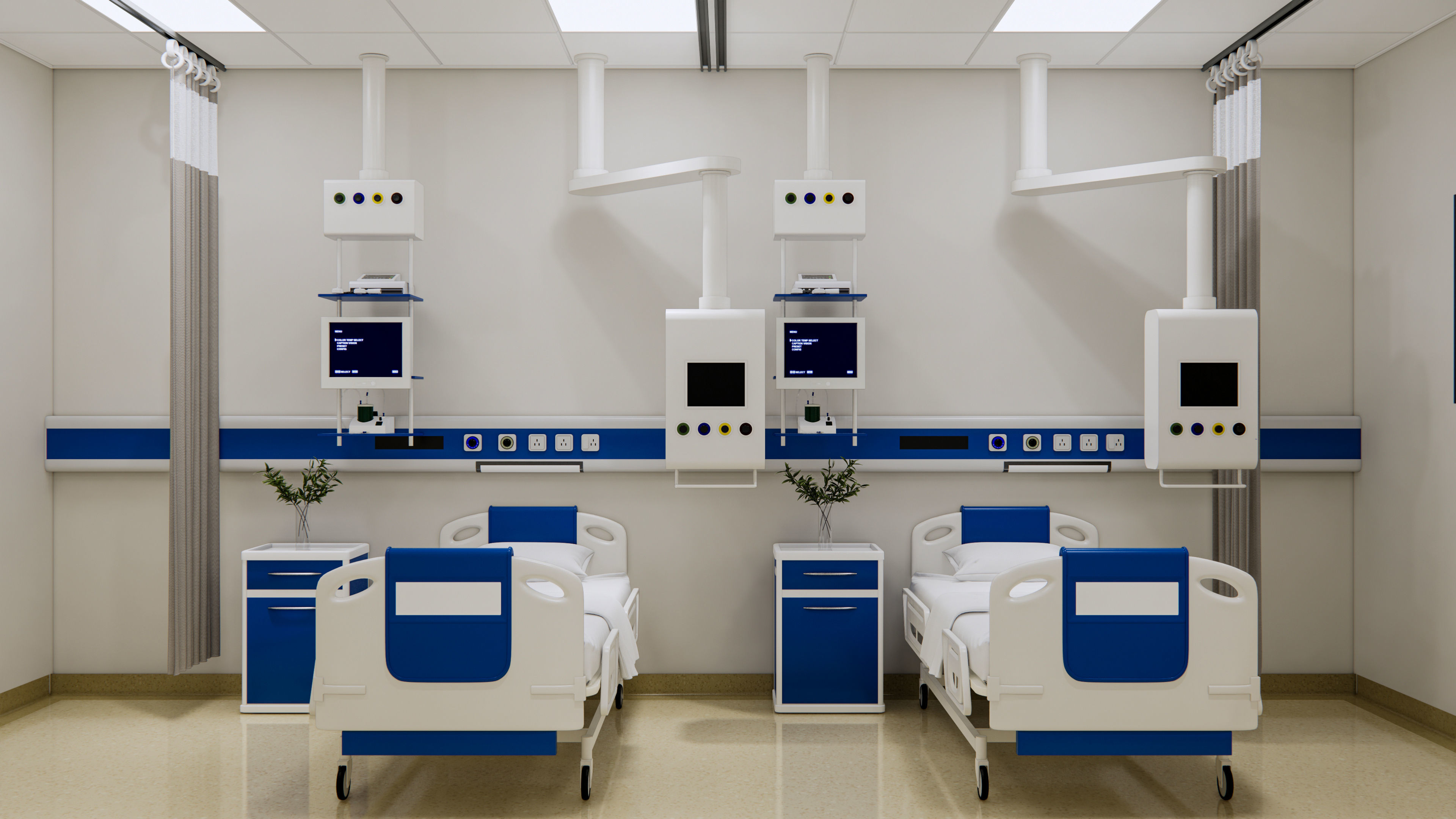 Hospital intensive care unit ward Interior Healthcare 3D model | CGTrader