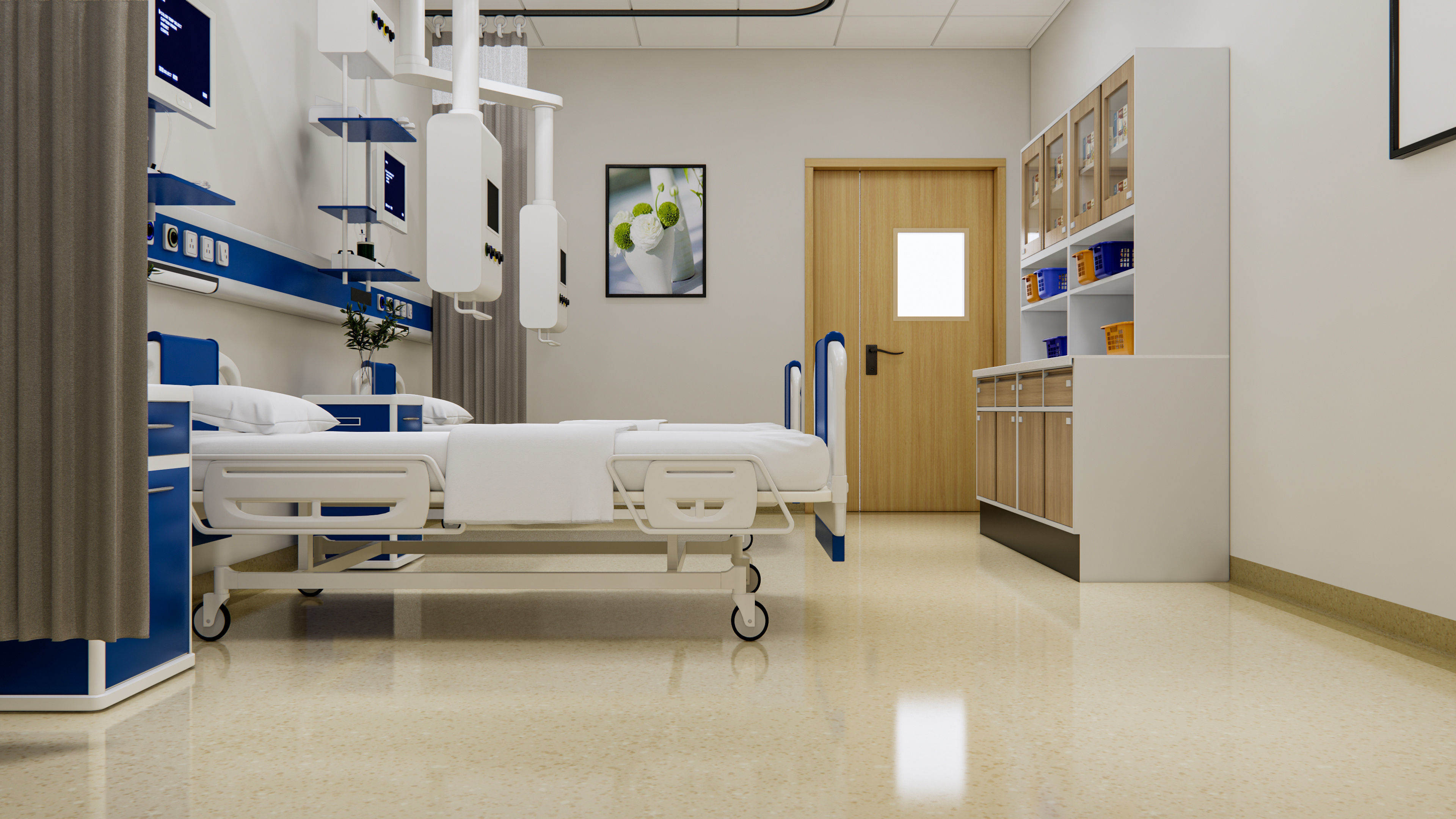 Hospital intensive care unit ward Interior Healthcare 3D model | CGTrader