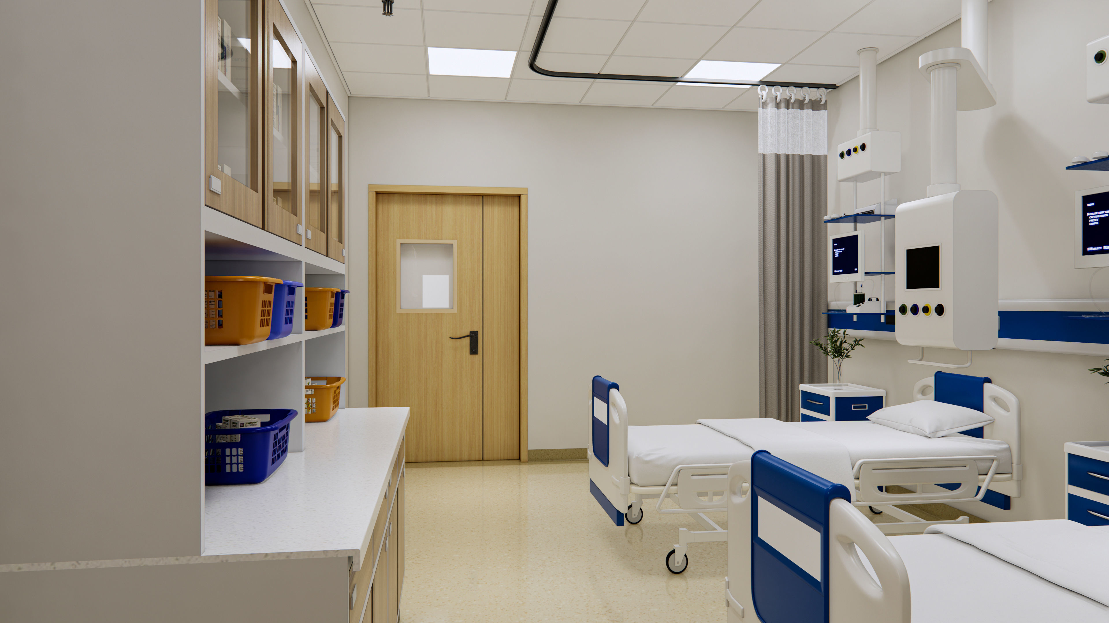 Hospital intensive care unit ward Interior Healthcare 3D model | CGTrader