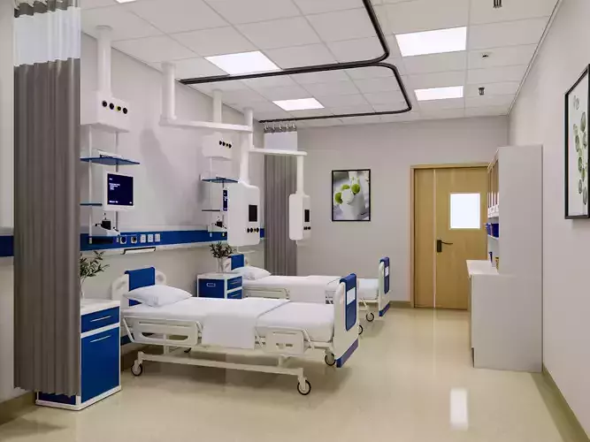 Hospital intensive care unit ward  Interior  Healthcare  3D model