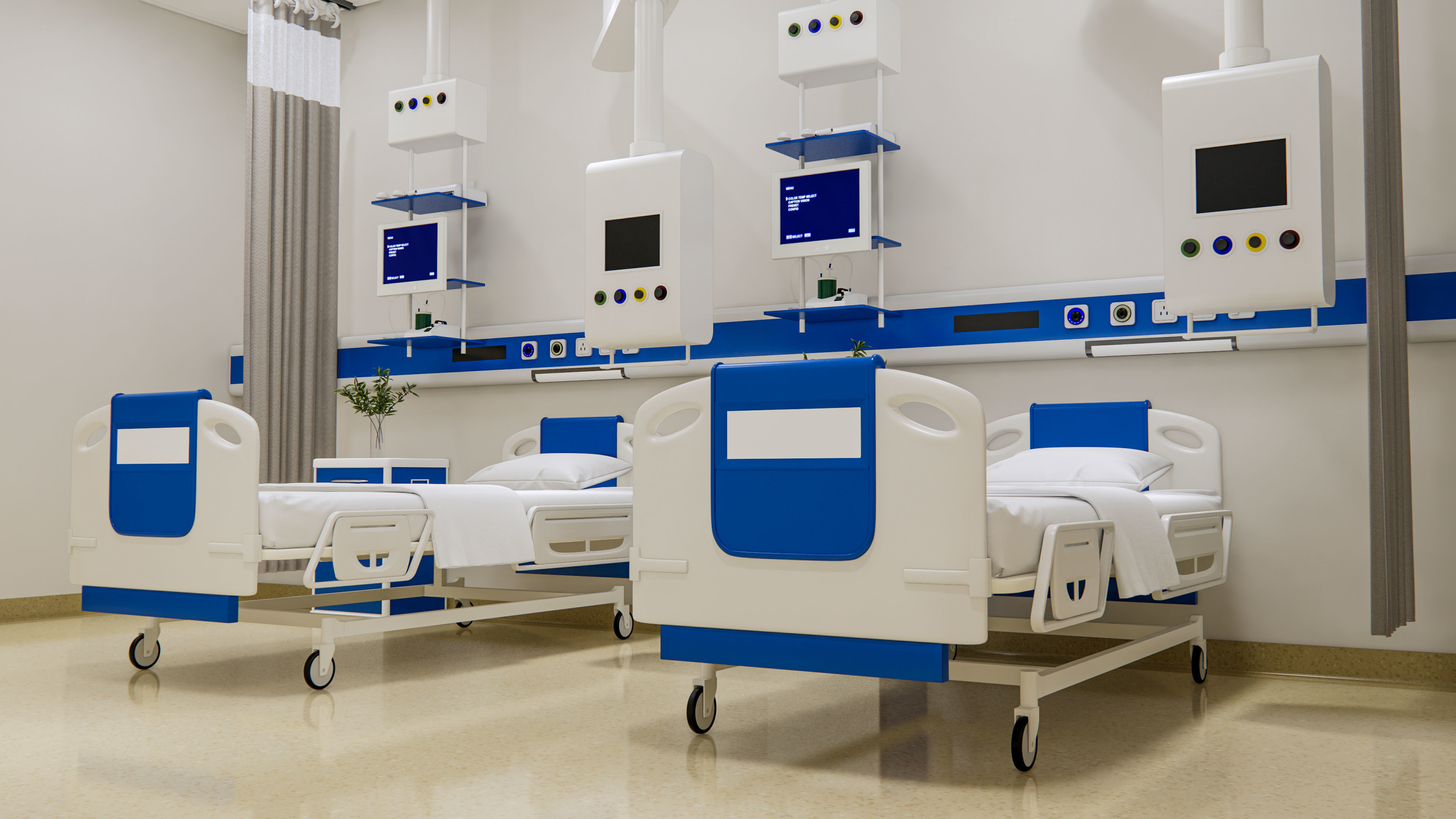 Hospital intensive care unit ward Interior Healthcare 3D model | CGTrader