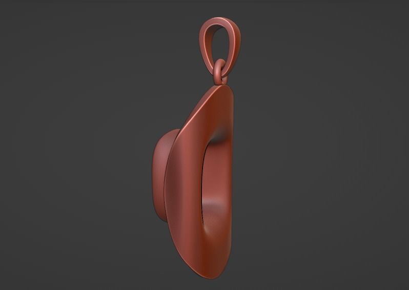 cowboy hat pendant 3D print model_5
