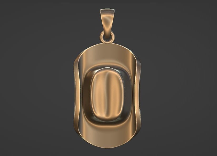 cowboy hat pendant 3D print model_3
