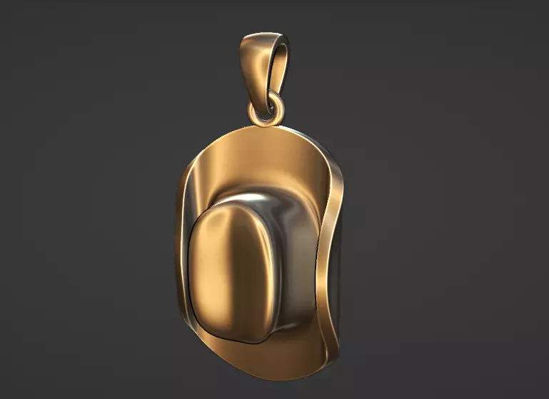 cowboy hat pendant 3D print model_0