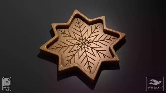 Snowflake Tray 2 - CNC Files for Wood