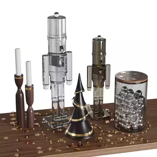 New Year Christmas decorative set nutcracker