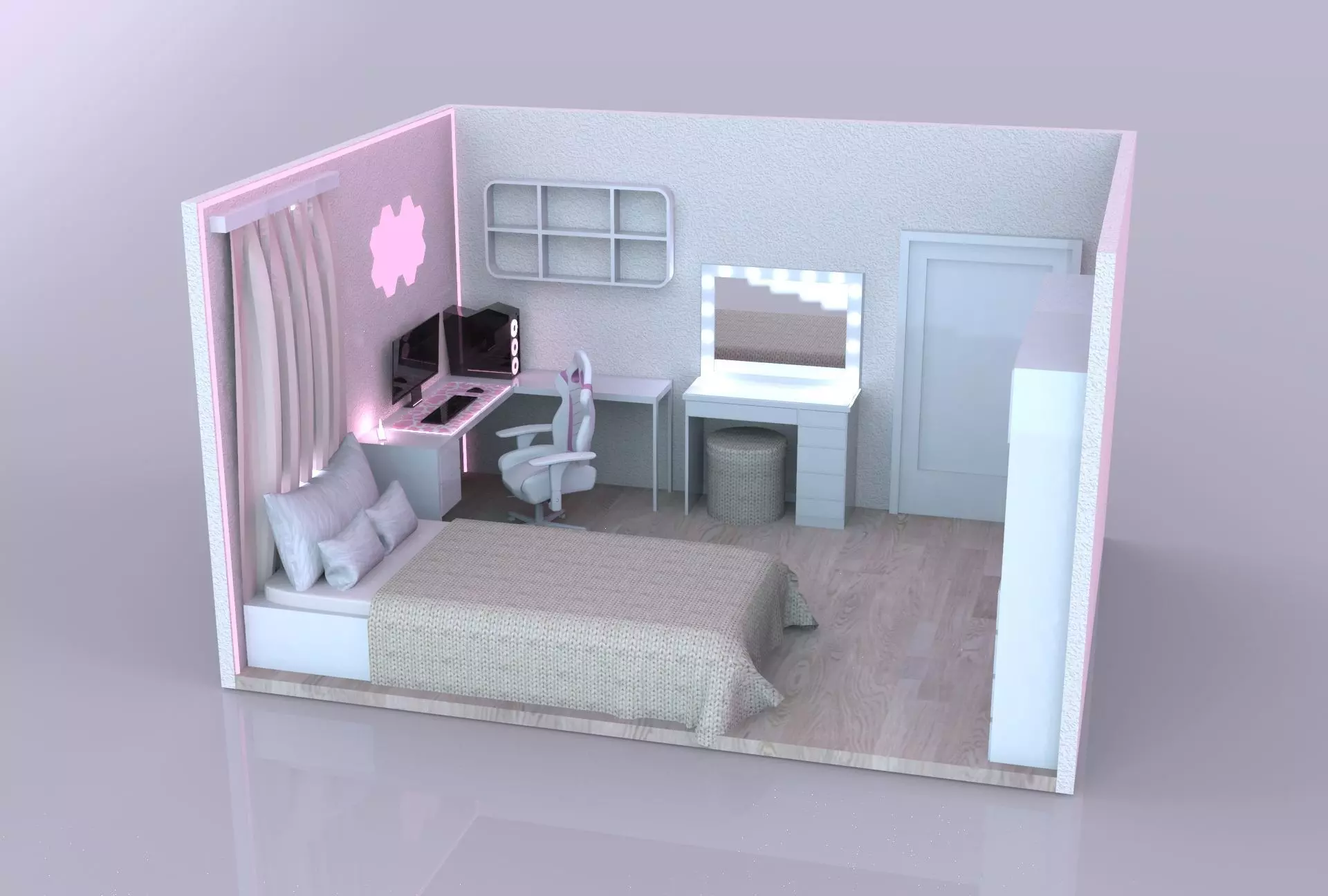 A Girly Bedroom 3D model