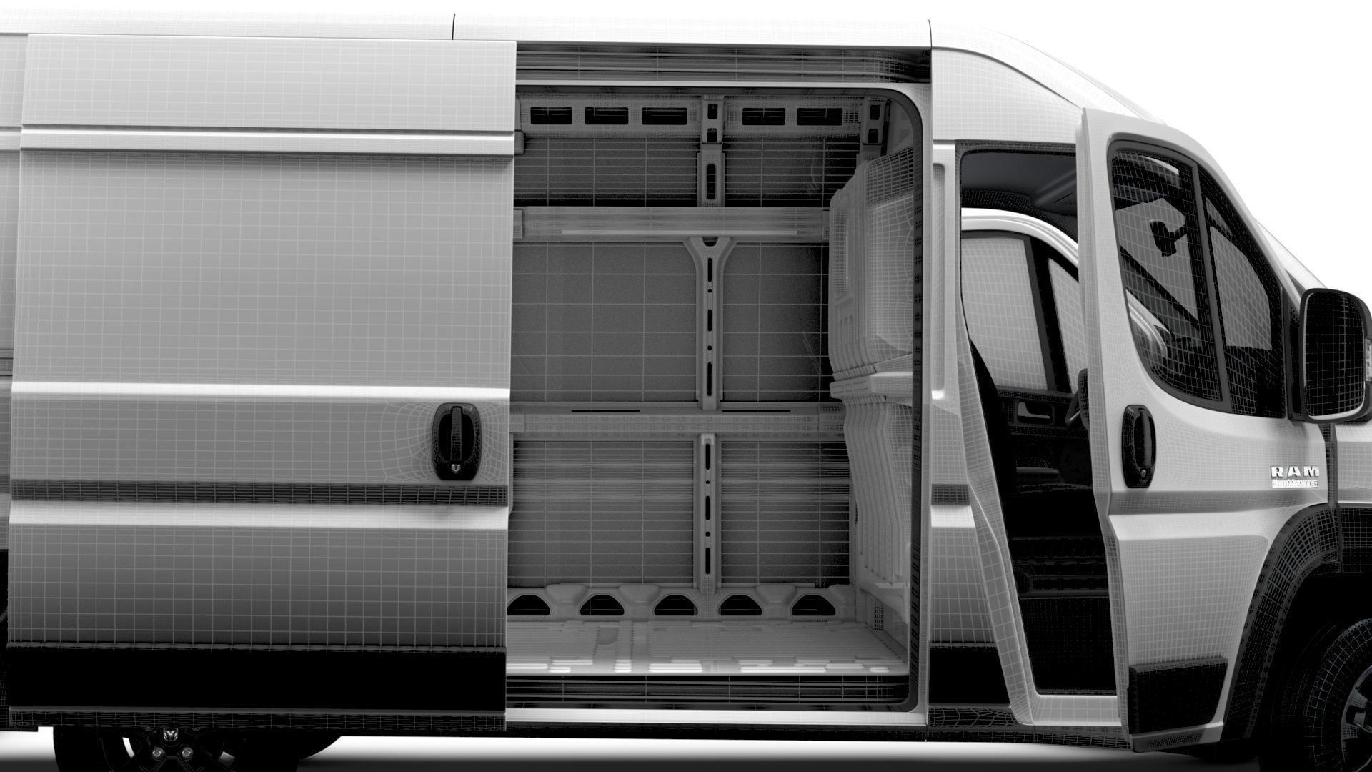 RAM Promaster Van L2H2 HQ Interior 2023 3D model_15