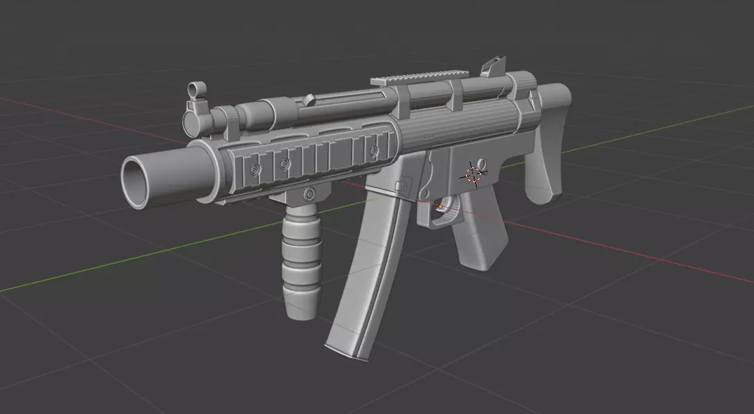high-poly mp5 guns Free low-poly 3D model_0