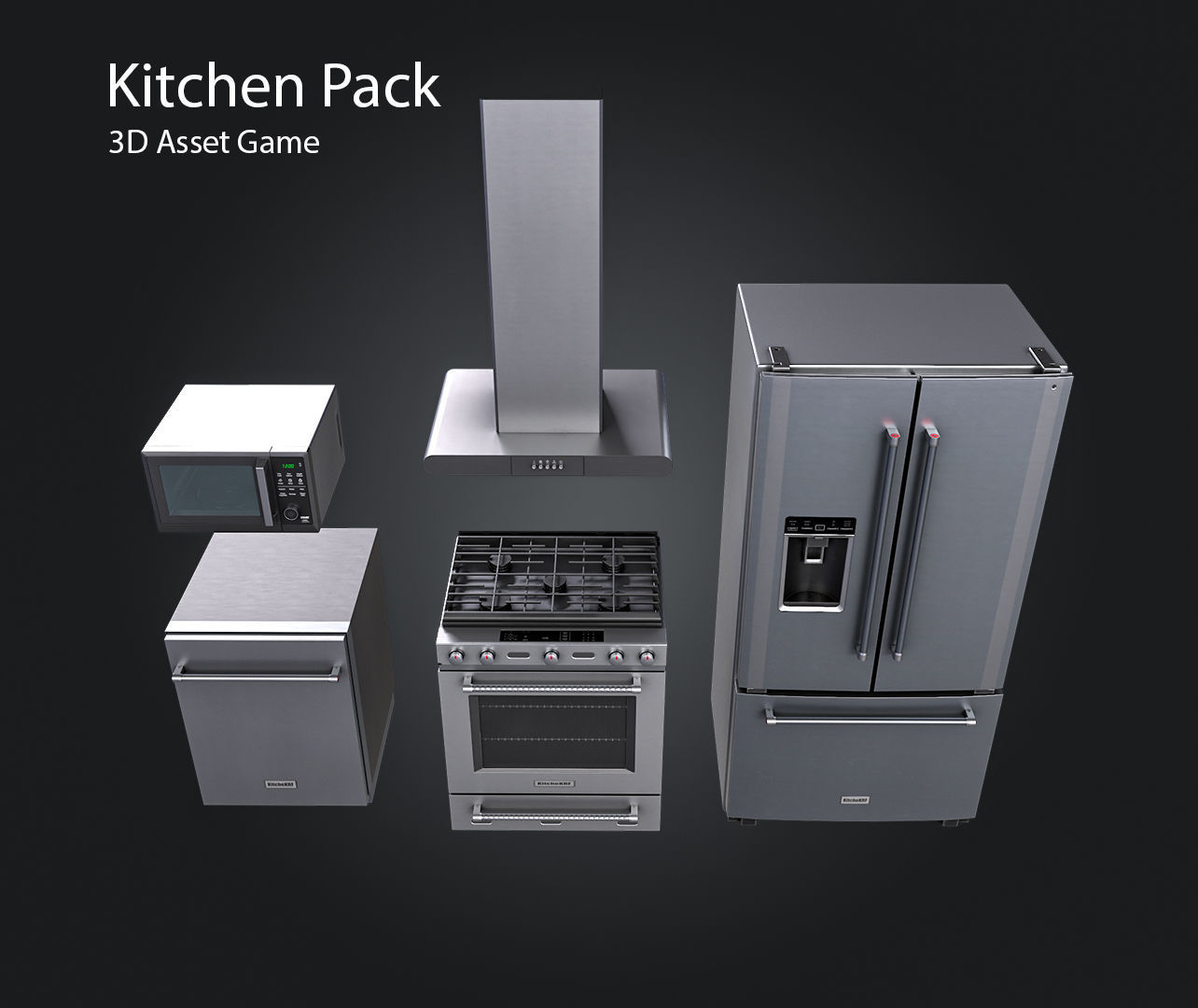 Kitchen Pack Low-poly 3D model_2