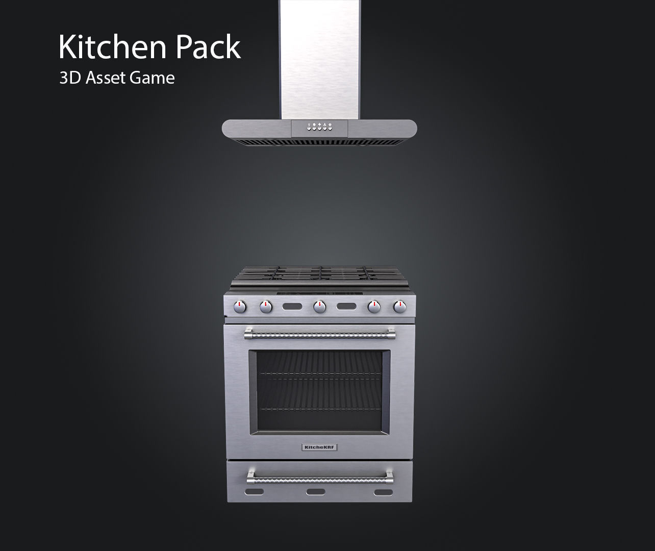 Kitchen Pack Low-poly 3D model_6