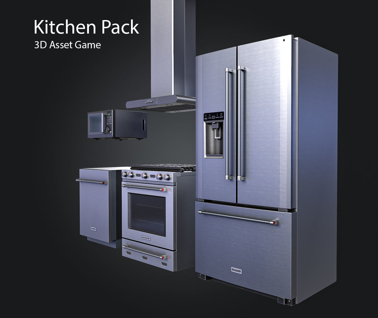 Kitchen Pack Low-poly 3D model_9